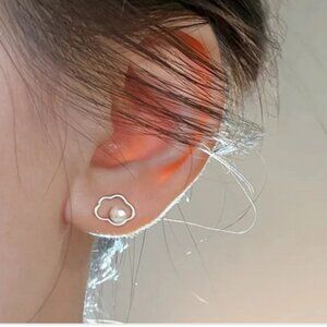 Sterling Silver Cloud faux pearl Earrings